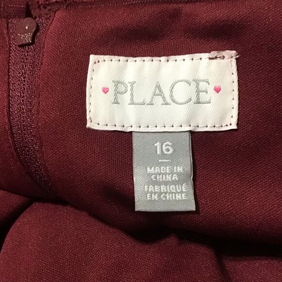 Place The Children’s Place Burgundy Lace Dress 16 - Picture 6 of 8